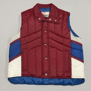 Vintage 70's VanCort All Weather Wear Mens Color Block Water Proof Vest Size L